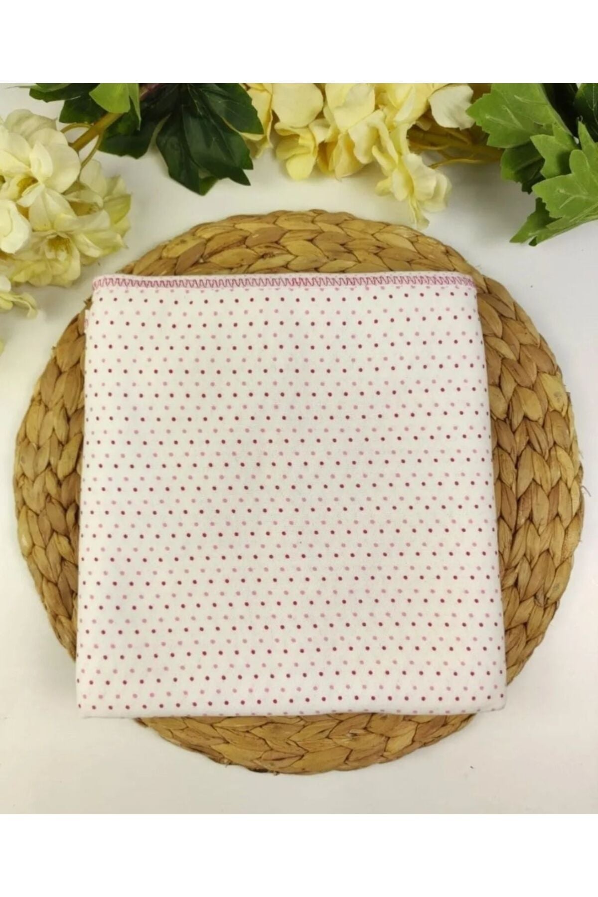 Pembe noktalı çift katlı kız bebek kundak bebek battaniyesi