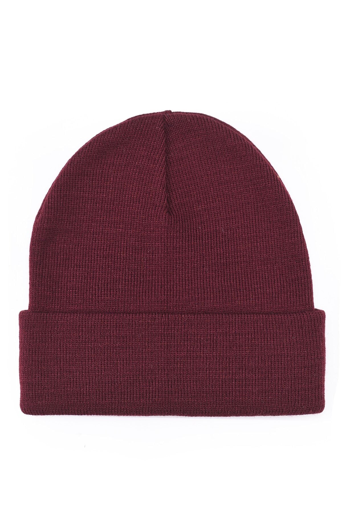 Basic Bere Şapka Triko Sonbahar Kışlık Vizon Unisex Bordo - Standart