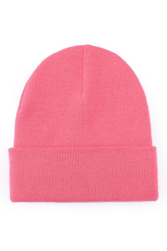 Basic Bere Şapka Triko Sonbahar Kışlık Vizon Unisex Pembe - Standart