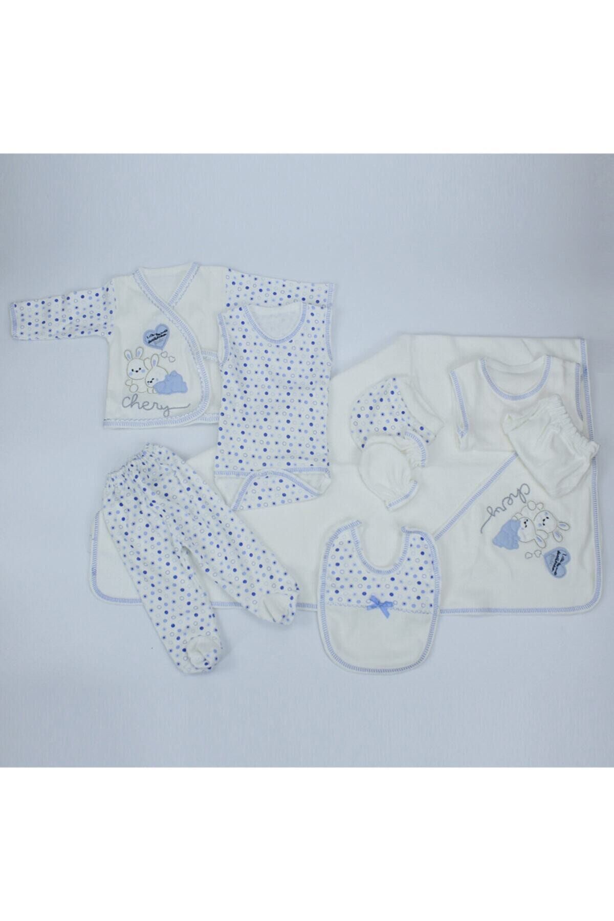 Unisex Bebek Mavi 11'li Hastane Çıkışı Seti