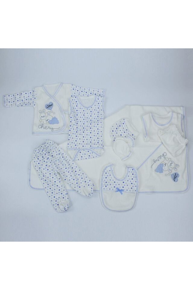 Unisex Bebek Mavi 11'li Hastane Çıkışı Seti