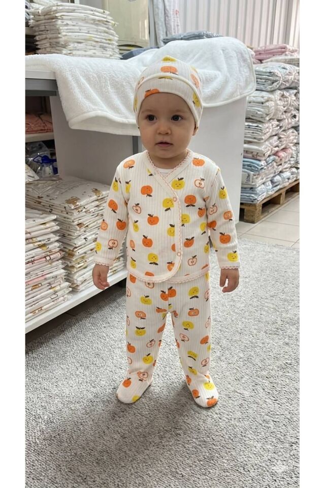 0-3 Ay Bebek Hastane Çıkışları, Bebek Kıyafetleri, Bebek Zıbın Setleri Kendinde Eldivensizdir Sarı - 0-3 Ay