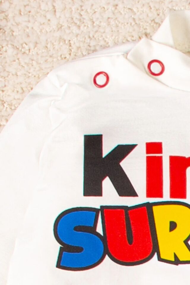 Sürpriz Yumurta ikili Bebek Takım Kinder Tulum Beyaz - 3-6 Ay