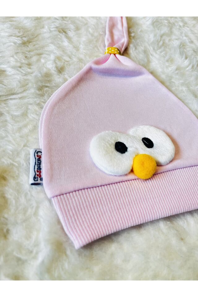 Siyah-Mavi 2’li Aslan Figürlü Kız Erkek Bebek Çocuk Penye Şapka Bere Pembe - 0-1 Yaş