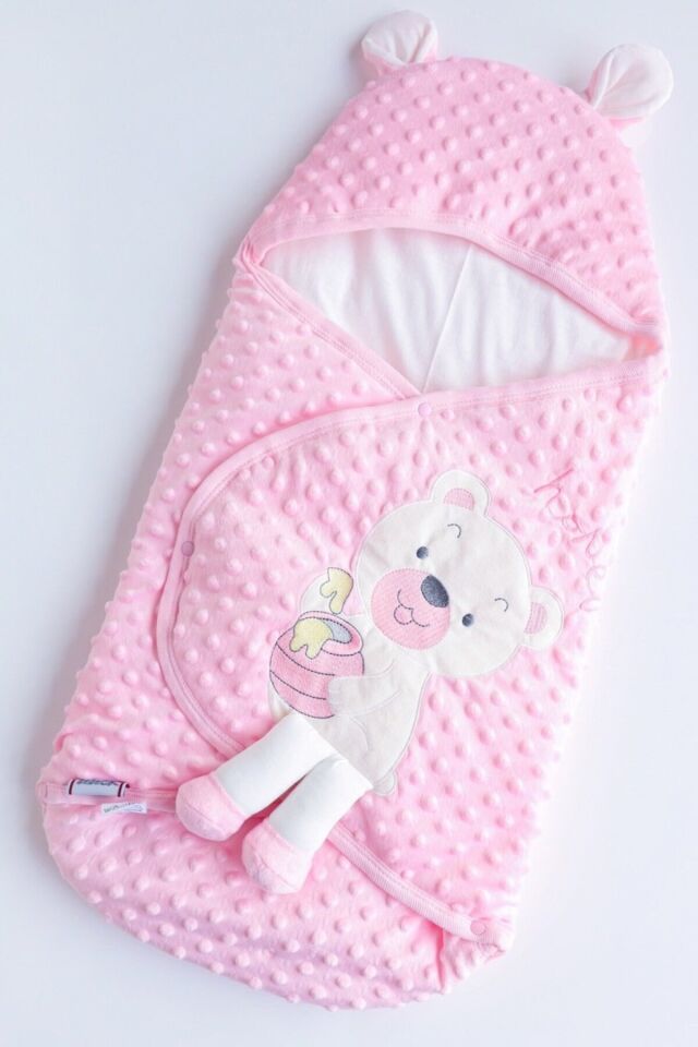 Ayıcıklı Nohut Bebek Kundak Pembe