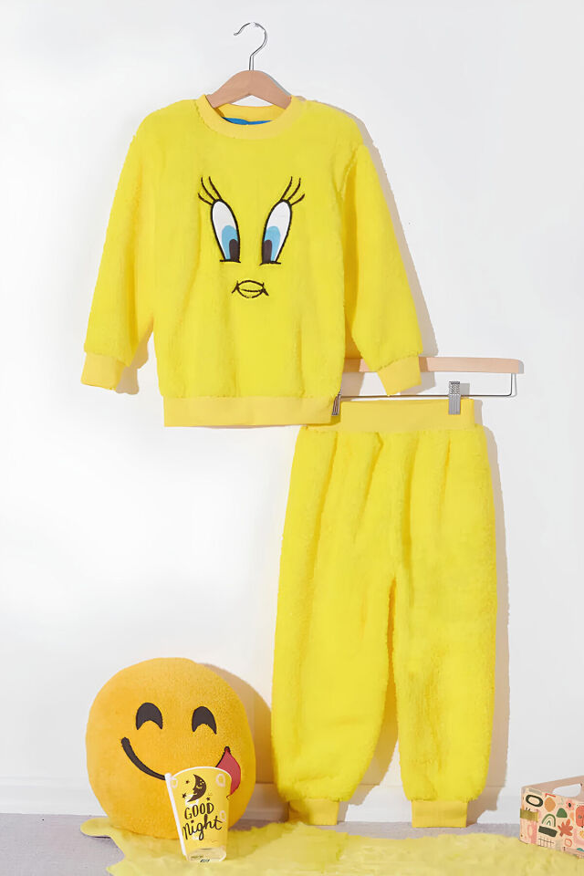 Sarı Tweety Nakışlı Peluş Kız Sarı - 1 Yaş