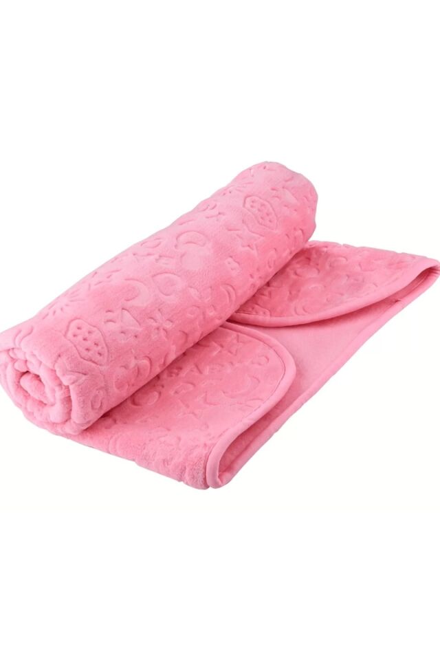 Bebek Battaniyesi Peluş Pembe (Mevsimlik İnce Bir Ürün) 90x110cm Pembe - 100 X 120