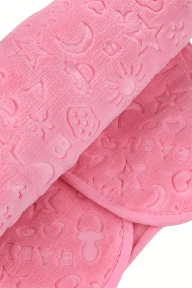Bebek Battaniyesi Peluş Pembe (Mevsimlik İnce Bir Ürün) 90x110cm Pembe - 100 X 120