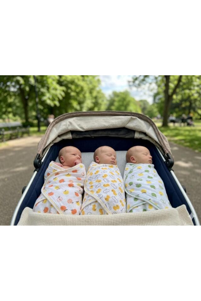 Mavi baby fitilli kumaş organik bebek kundak battaniyesi 3Lü Karışık Renk Kalpli