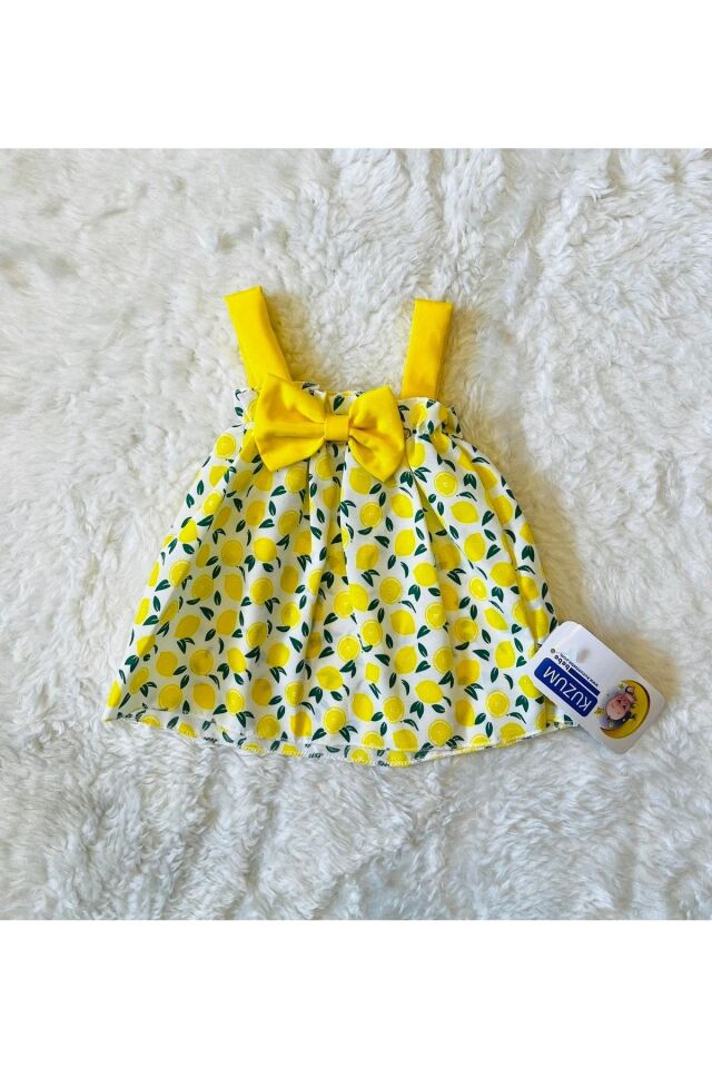 Sarı Limon Şortlu Bebek Elbise Bebek Takım