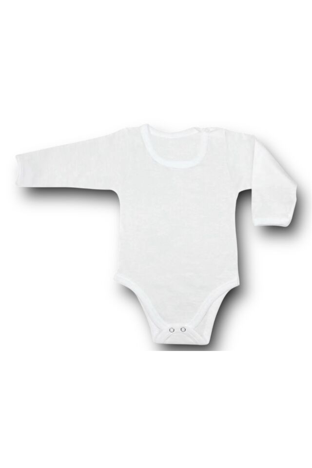 5li Bebek Uzun Kollu Atlet Body Ribana Beyaz