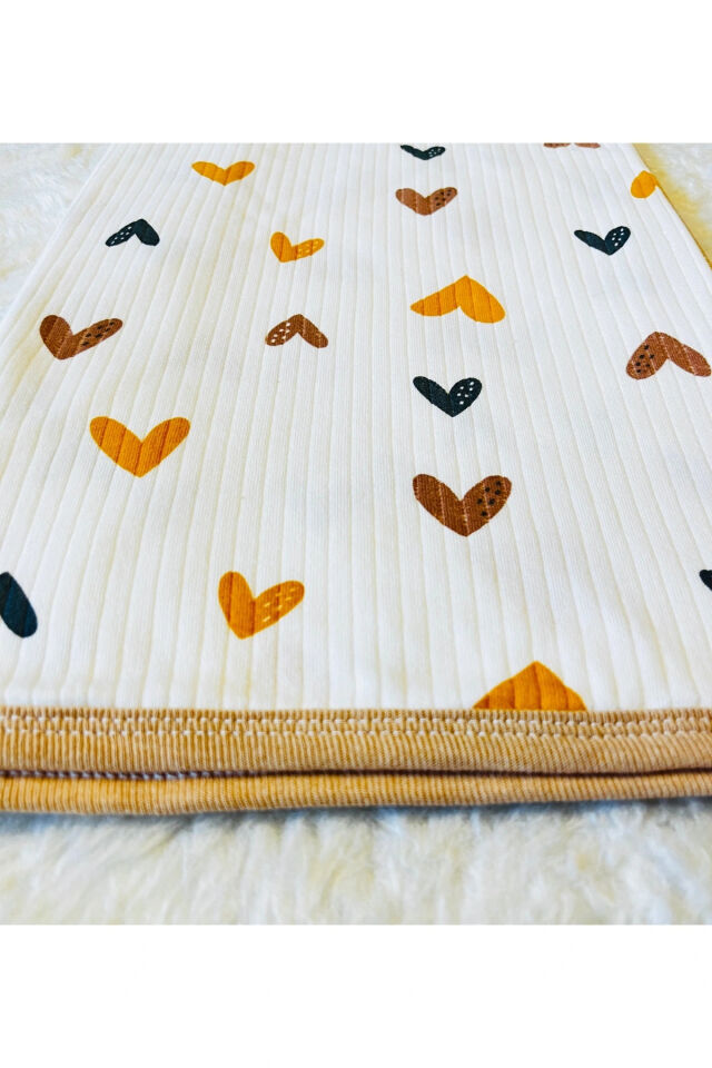 Mavi baby fitilli kumaş organik bebek kundak battaniyesi Kahvee
