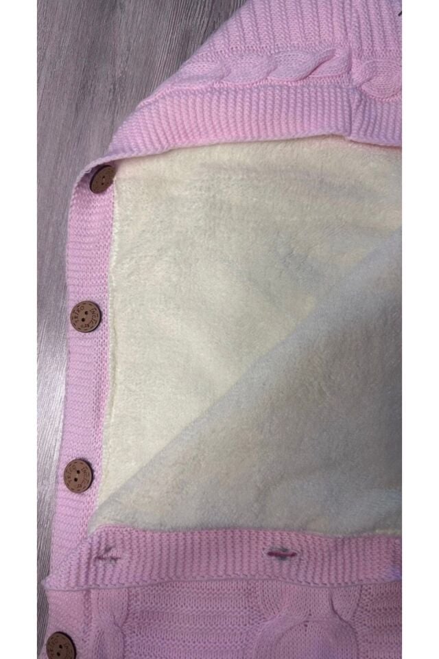 Triko bebek battaniye ve içi Well softluy yumuşacık kundak Not: Candan düğmeli kademe ayarlıdır Pembe