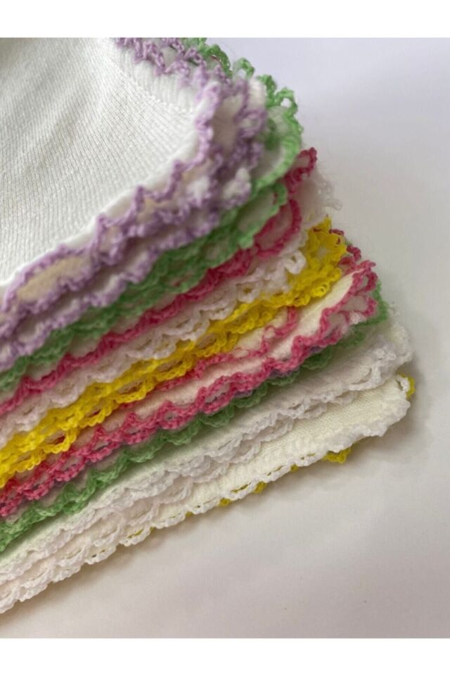 Organik Pamuk 28x28 Cm Ebatlarında Bebek Ağız Silme Mendili 10'lu Bebek Mendil