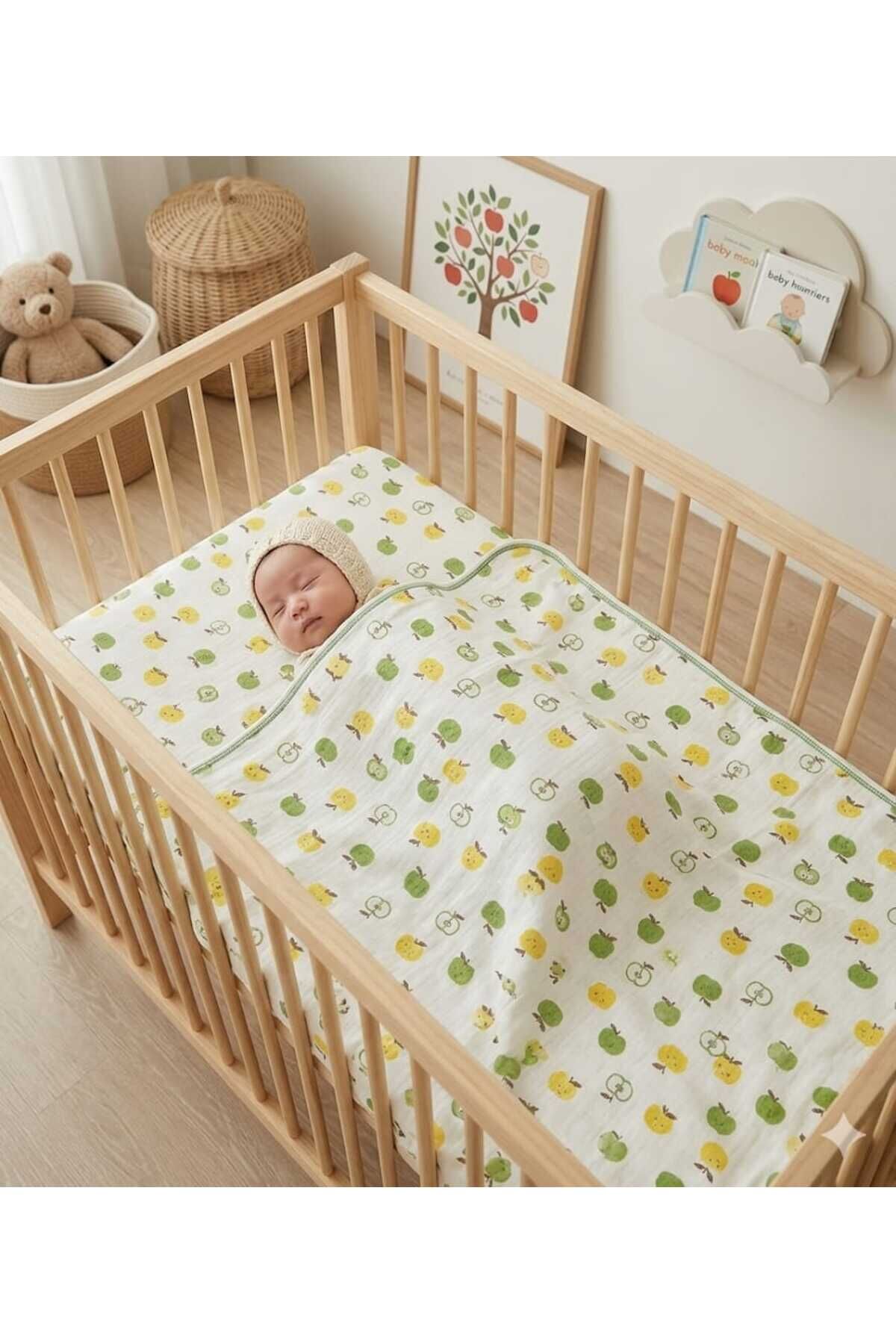 Kahve kalp fitilli kumaş pamuk kundak bebek battaniyesi Kahverengi,Kırmızıçilek