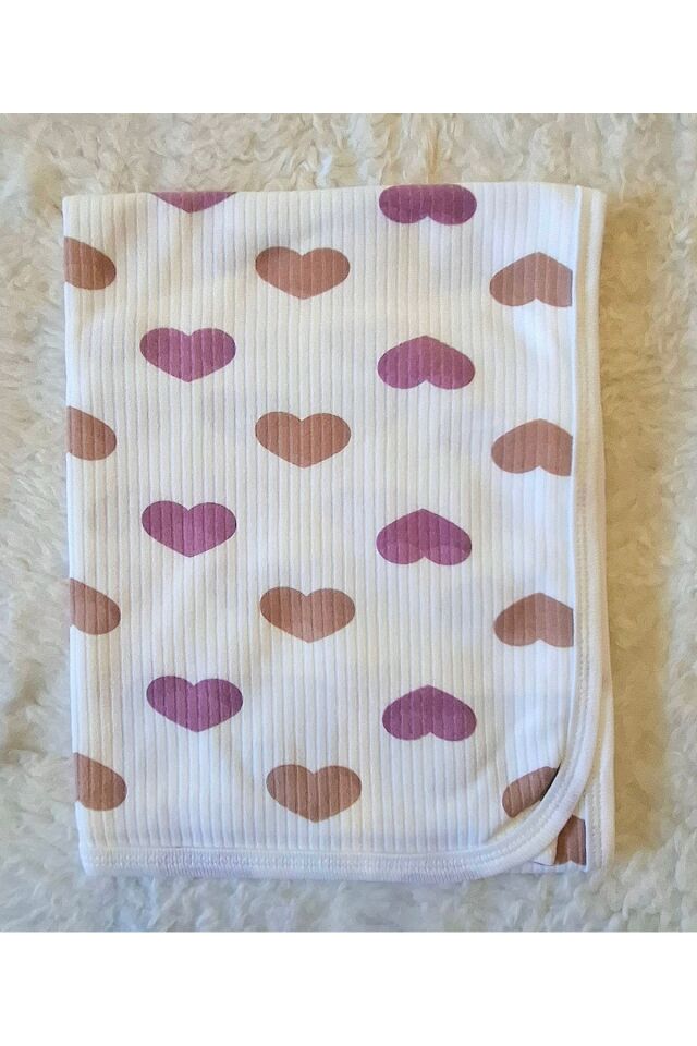Kahve kalp fitilli kumaş pamuk kundak bebek battaniyesi Lacivert,Loveayıcık