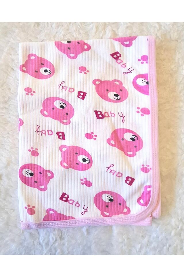 Kahve kalp fitilli kumaş pamuk kundak bebek battaniyesi Pembe