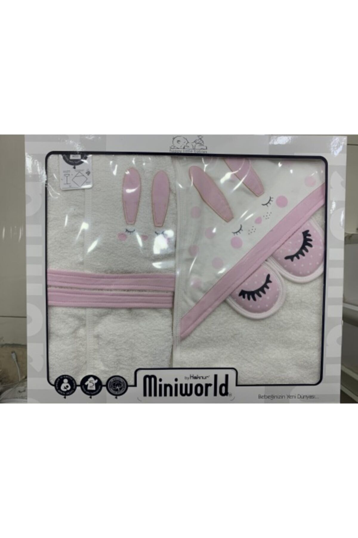 Uyuyan Tavşan Banyo Seti Pembe