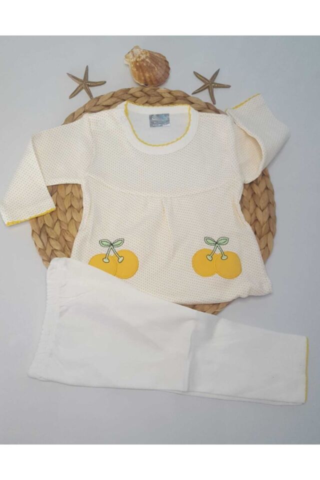Pamuklu Bebe Takım Beyaz - 3-6 Ay