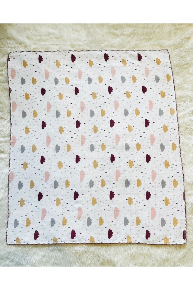 Denizci Modeli Desenli Müslin Erkek Bebek Kundak Battaniye Gri-Yıldız