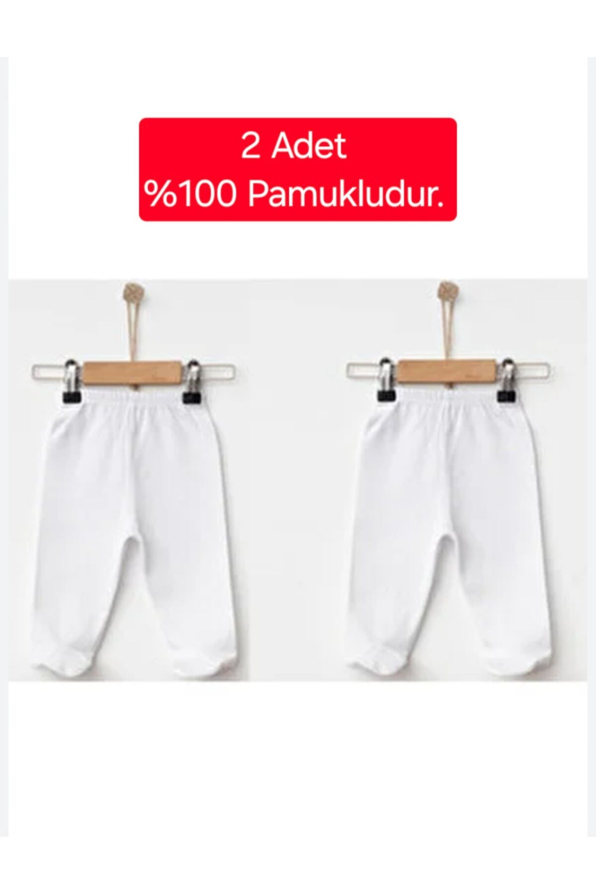 Organik Patikli Unisex Bebek Tek Alt 2'li Set
