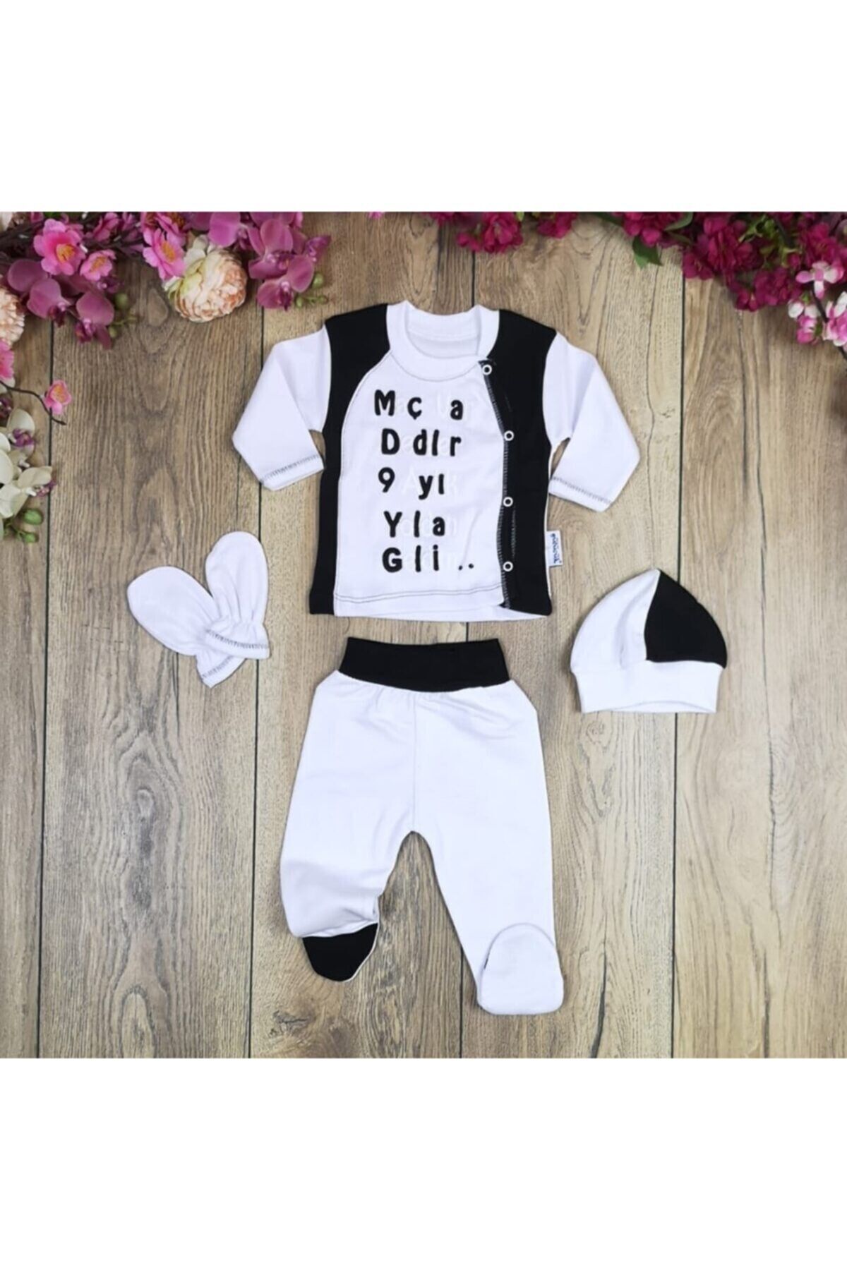 Unisex Bebek Siyah Taraftar 4 Parça Hastane Çıkışı Bjk Siyah-Beyaz - 0-3 Ay