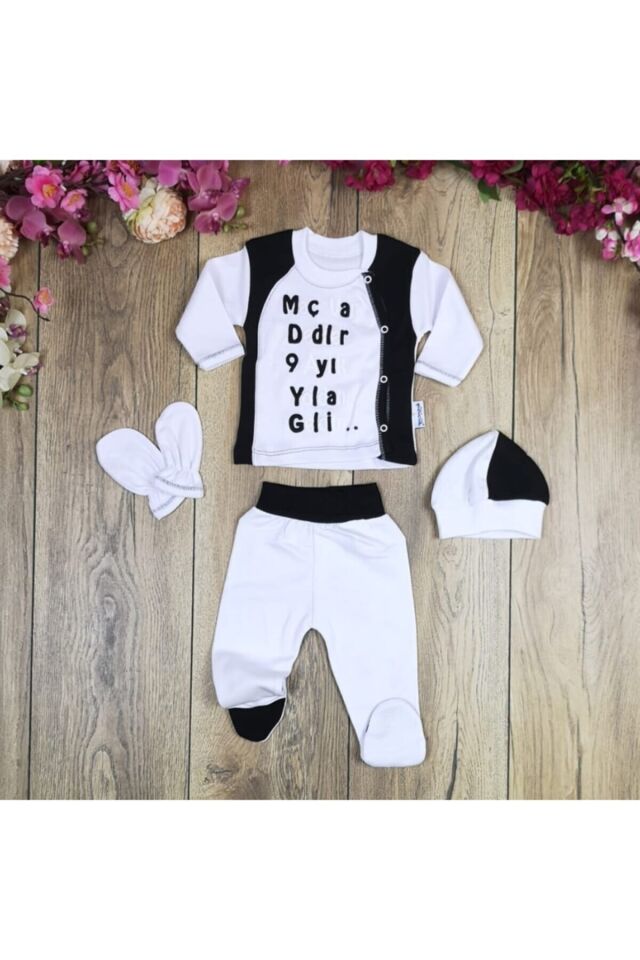 Unisex Bebek Siyah Taraftar 4 Parça Hastane Çıkışı Bjk Siyah-Beyaz - 0-3 Ay