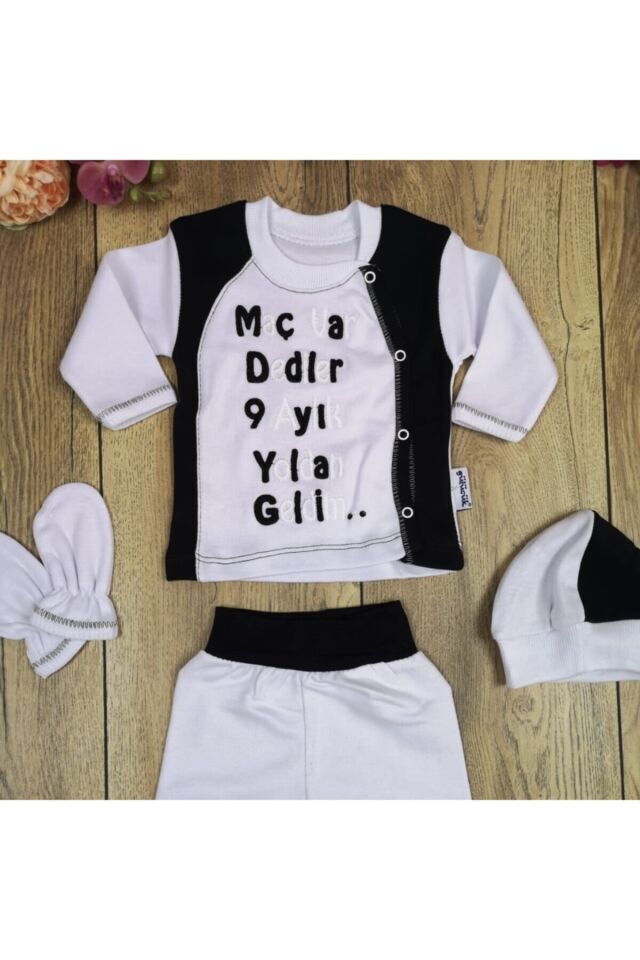 Unisex Bebek Siyah Taraftar 4 Parça Hastane Çıkışı Bjk Siyah-Beyaz - 0-3 Ay