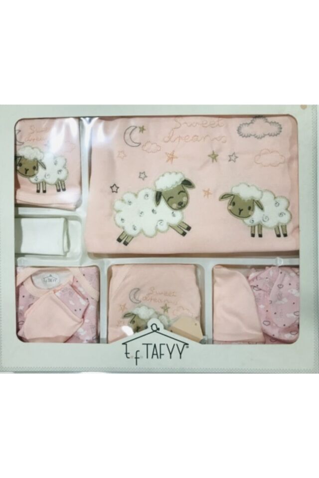 Hastane Çıkışı Kuzu Bulut Nakışlı 10'lu Set Pembe - Yeni Doğan