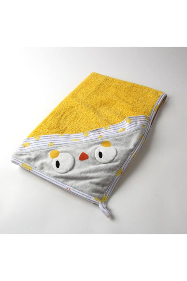 Unisex Bebek Sarı Civcivli Bornoz Set Sarı - 0-2 Yaş