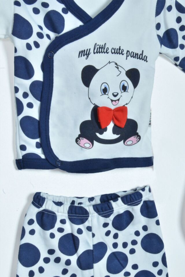 Kız erkek Lacivert Bebek 5'li Zıbın Seti Lacivert-Beyaz - Yeni Doğan